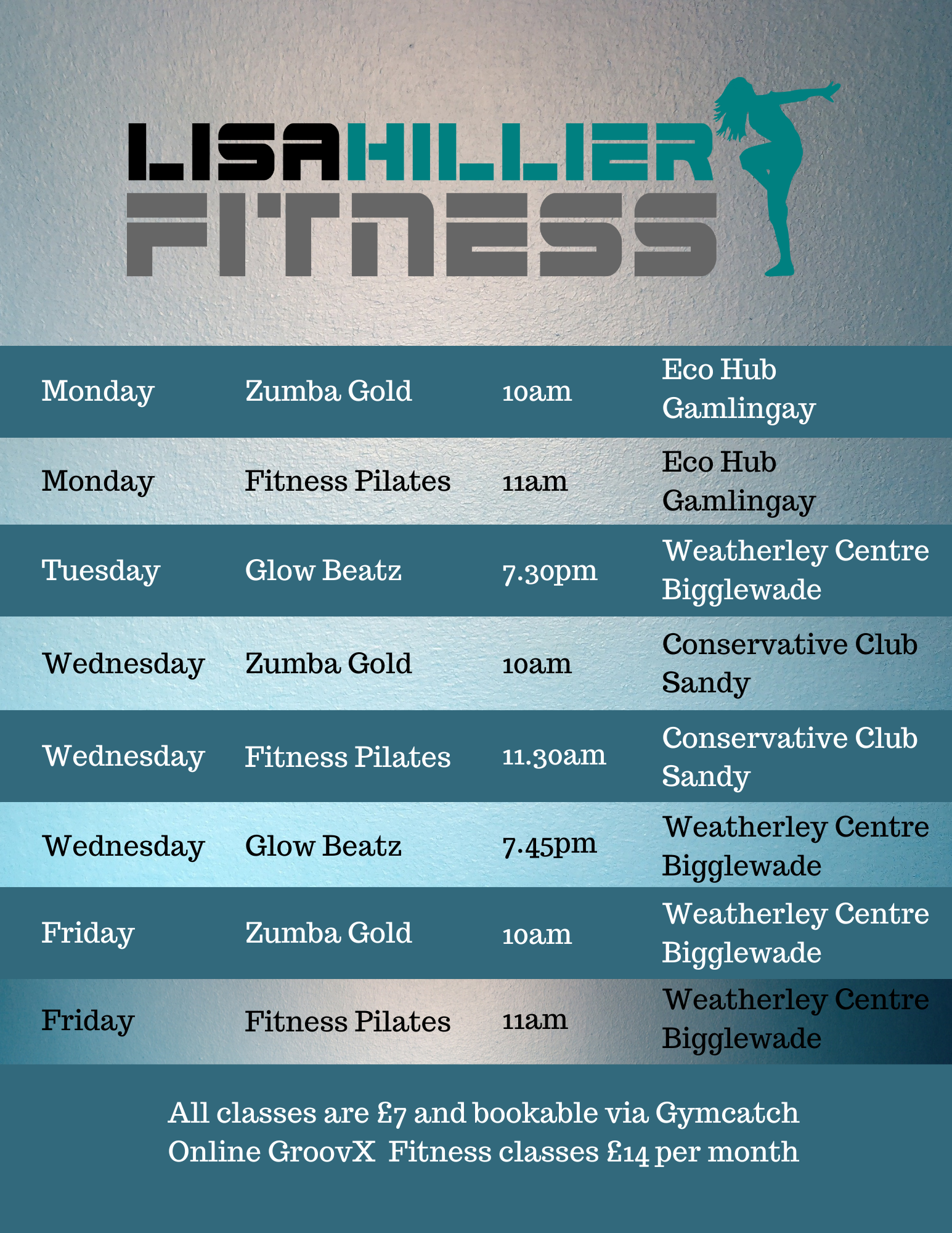 Class Schedule for Jazzercise Linlithgow
